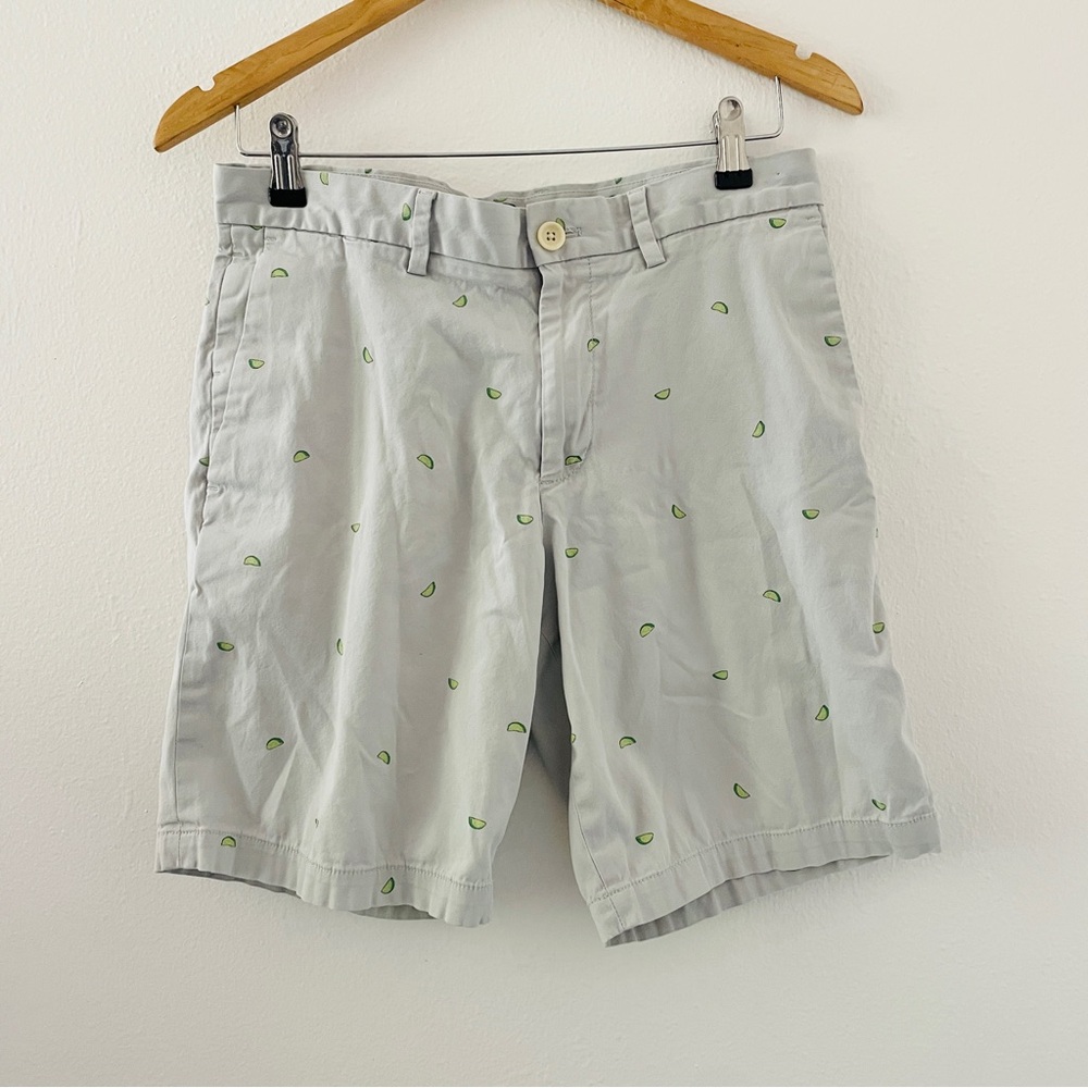 Banana Republic Aiden Shorts in Gray With Lime Print